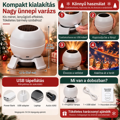 🌈🍭Hivatalos magyarországi márkaüzlet | 🎄 SCNDR® Okos holografikus projektor (HD intelligens dinamikus 5D vetítés)