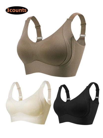 ✨ Prémium Varratnélküli Csíkos Melltartó: W-alakú Puha Tartás – Raktáron! 💪
