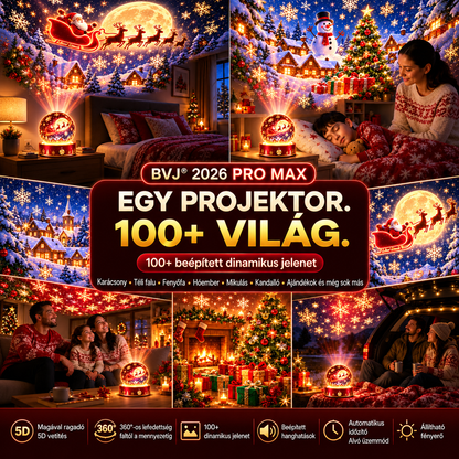 BVJ®🎄🦁2026 PRO MAX 5D intelligens világprojektor Több mint 100 magával ragadó világ létrehozása Bluetooth vezérléssel és hangeffektekkel-maotouying