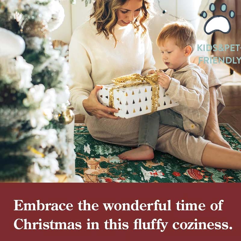 🎄🎅Puha, csúszásmentes karácsonyi szőnyeg otthoni dekorációhoz