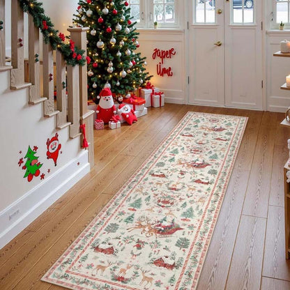 🎄🎅Puha, csúszásmentes karácsonyi szőnyeg otthoni dekorációhoz