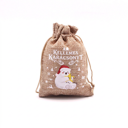 🎄✨ Karácsonyi zsákvászon ajándéktasak húzózsinórral: Stílusos csomagolás másodpercek alatt – búcsú a drága csomagolópapírtól és a ragasztószalag bajlódásától! 🎅🎁