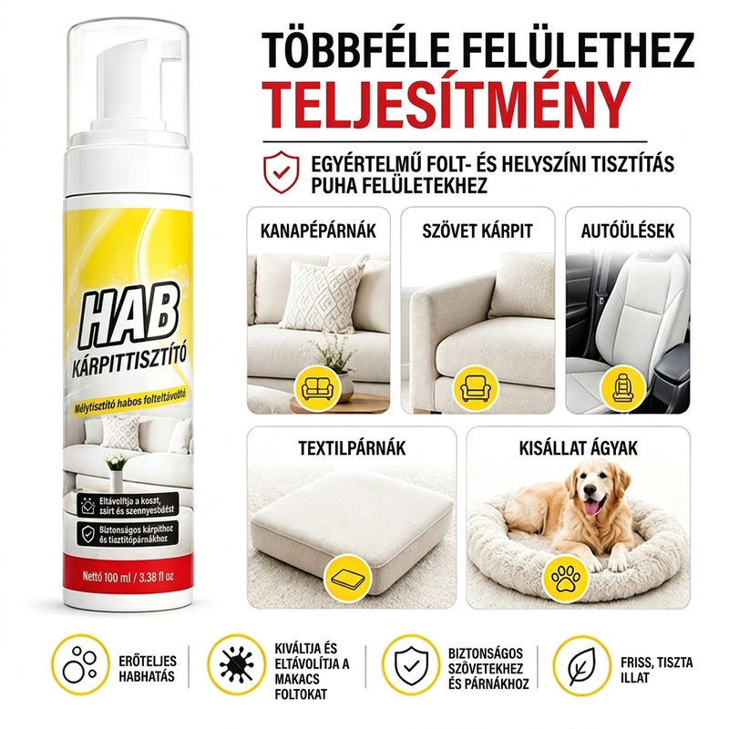 🚗✨ Habos kárpittisztító kanapékhoz és székekhez: Mélyre hatoló tisztítás, pillanatok alatt 🌿🧼