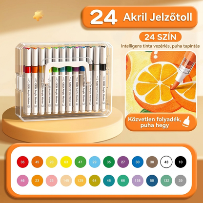 💦 Mosható folyékony akril marker puha ecsetvéggel – Színes alkotás könnyedén, egyszerű tisztítással✨