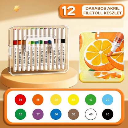 💦 Mosható folyékony akril marker puha ecsetvéggel – Színes alkotás könnyedén, egyszerű tisztítással✨