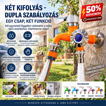 🚿 Dupla vezérlésű hosszabbítható csap – hőálló, fagytűrő, robbanásbiztos. Tökéletes konyhához és fürdőszobához! ✨🔧
