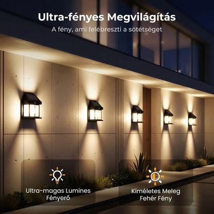 ☀️ 49% KEDVEZMÉNY! Napelemes fali lámpa – Mozgásérzékelővel, IP65 vízállósággal, energiatakarékos ⚡