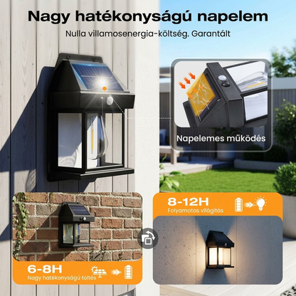 ☀️ 49% KEDVEZMÉNY! Napelemes fali lámpa – Mozgásérzékelővel, IP65 vízállósággal, energiatakarékos ⚡