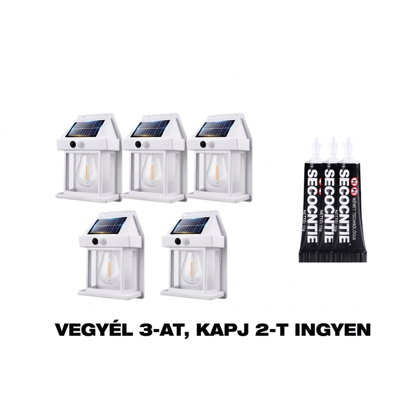 ☀️ 49% KEDVEZMÉNY! Napelemes fali lámpa – Mozgásérzékelővel, IP65 vízállósággal, energiatakarékos ⚡