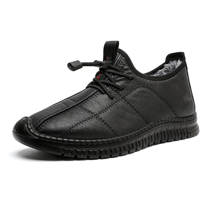 👟🌟 Férfi plüss bélésű csúszásmentes gyaloglócipő – Meleg, kényelmes, stabil 📦