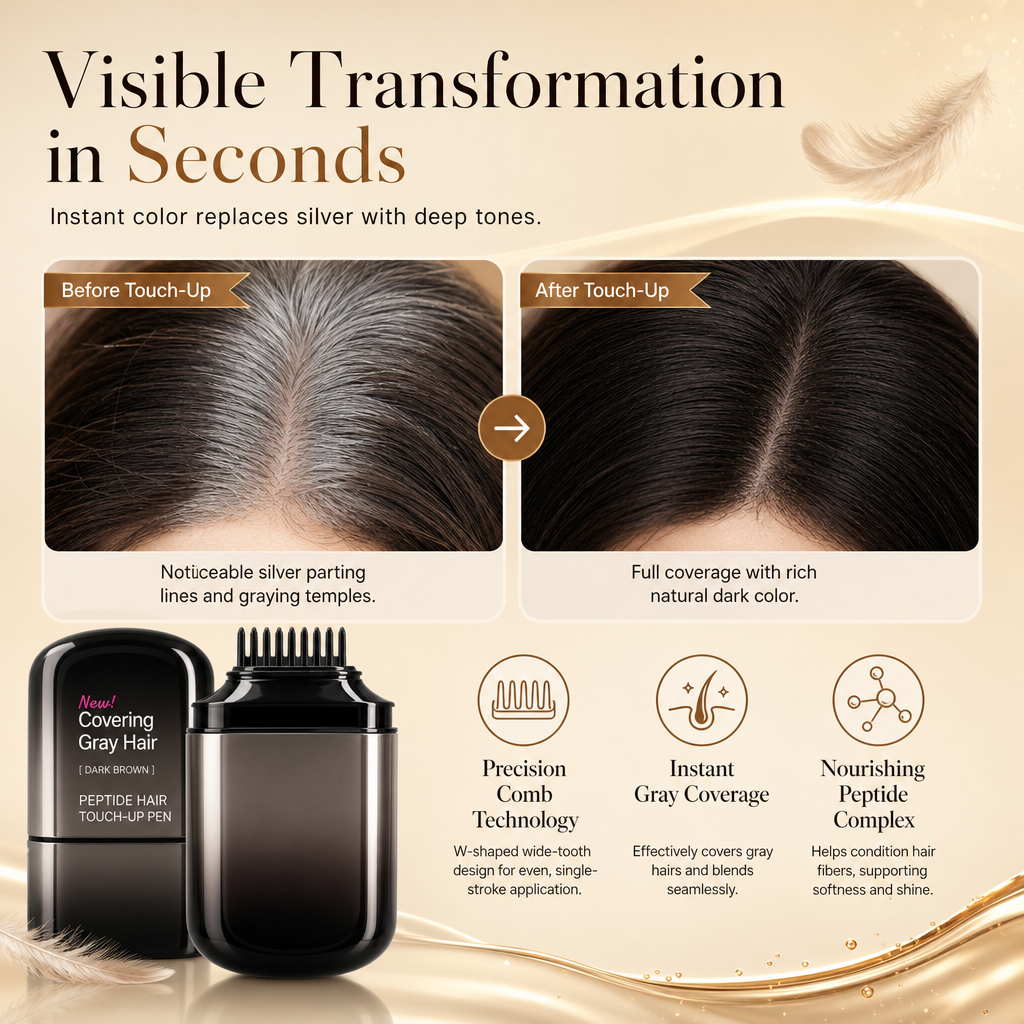 💇‍♀️✨ 50% KEDVEZMÉNY! Ideiglenes ősz hajfesték stift – W-fésüléses precízió, peptid formula, izzadságálló és gyorsan száradó. Másodpercek alatt felfrissítheted az ezüstös tincseket! 🛡️✅