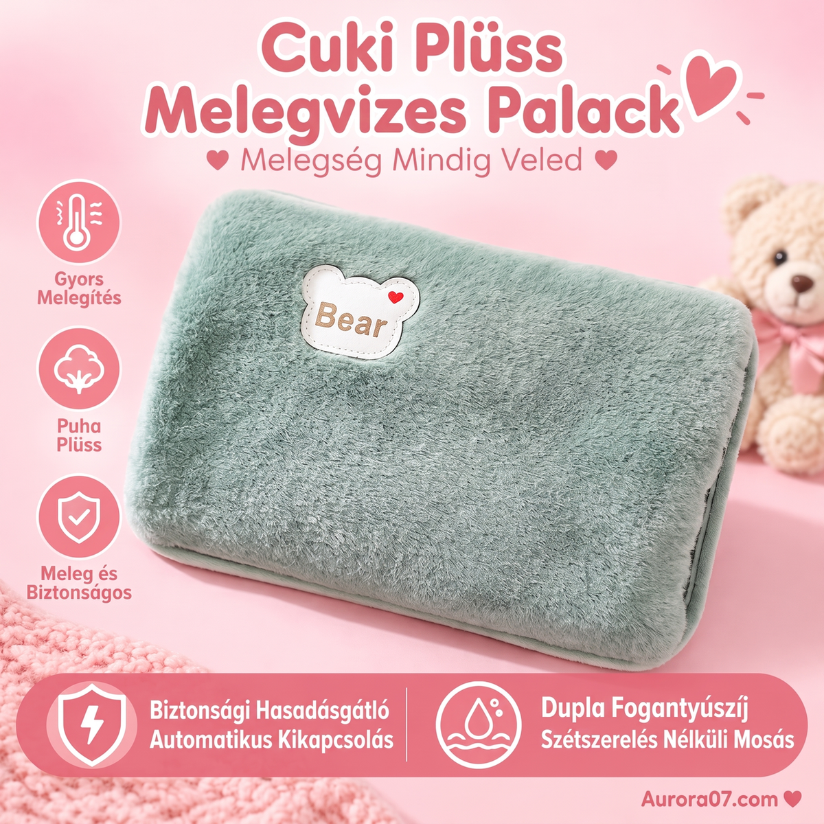 🧊 Újratölthető fűtőzsák puha plüss borítással – téli kéz- és testmelegítő🧤❄️