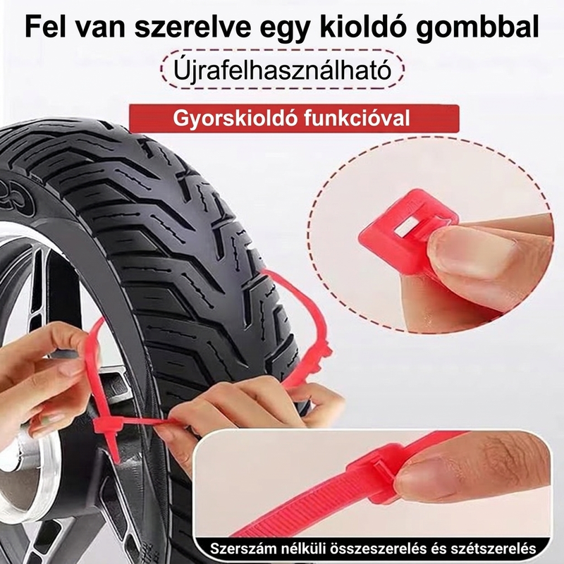 Univerzálisan állítható, csúszásgátló motorgumi láncok