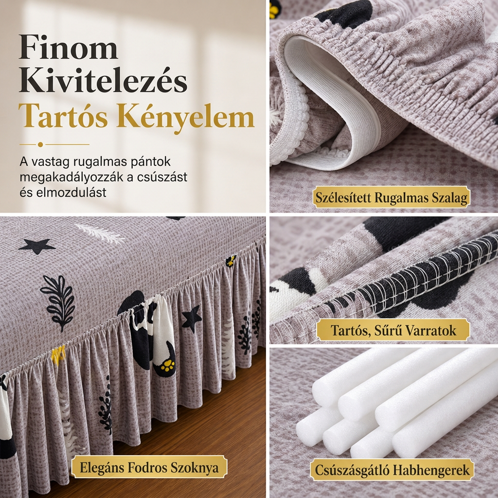 🛋️ Univerzális, rugalmas, teljes lefedésű kanapéhuzat