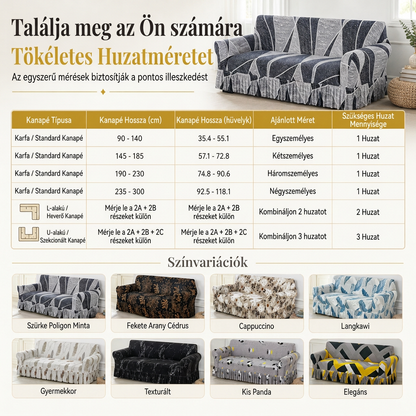 🛋️ Univerzális, rugalmas, teljes lefedésű kanapéhuzat